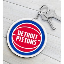 BK Gift Nba Detroit Pistons Ahşap Anahtarlık