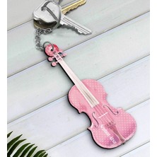 BK Gift Kişiye Özel Isimli Keman Violin Enstrüman Ahşap Anahtarlık-6