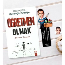 BK Gift Kişiye Özel Erkek Sınıf Öğretmeni Karikatürlü Ahşap Kitap Ayracı ve Öğretmen Olmak Kitabı Hediye Seti-1