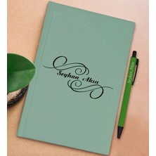 Bk Gift Kişiye Özel Isimli Su Yeşili Sert Kapaklı Defter ve Tükenmez Kalem Seti, Arkadaşa Hediye, Yeni Iş Hediyesi, Doğum Günü Hediyesi-16