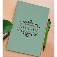 Bk Gift Kişiye Özel Isimli Su Yeşili Sert Kapaklı Defter ve Tükenmez Kalem Seti, Arkadaşa Hediye, Yeni Iş Hediyesi, Doğum Günü Hediyesi-19