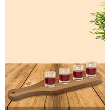 Bk Gift Doğal Masif Ahşap Tekila Sunum Tepsisi