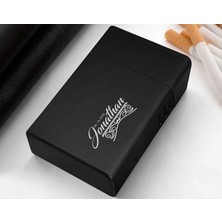 Bk Gift Kişiye Özel Isimli Tarihli Siyah Metal Sigara Tabakası-5, Arkadaşa Hediye, Isimli Sigaralık, Metal Sigara Kutusu