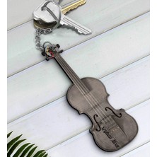 BK Gift Kişiye Özel Isimli Keman Violin Enstrüman Ahşap Anahtarlık-3