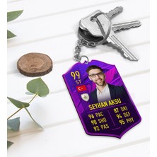 BK Gift Kişiye Özel Ahşap Anahtarlık Futbolcu Kartı-1