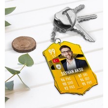 BK Gift Kişiye Özel Ahşap Anahtarlık Futbolcu Kartı-14