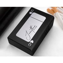 Bk Gift Kişiye Özel Isimli Tarihli Siyah Metal Sigara Tabakası-3, Arkadaşa Hediye, Isimli Sigaralık, Metal Sigara Kutusu