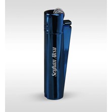 BK Gift Kişiye Özel Parlement Mavisi Metal Clipper Çakmak