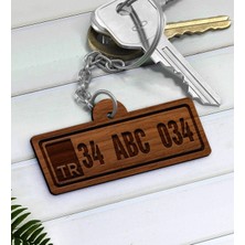 BK Gift Kişiye Özel Tr Plaka Ahşap Anahtarlık-1
