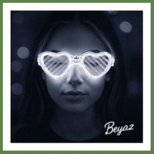 Bezos Beyaz LED Işıklı Kalp Gözlük ? 3 Modlu Parti & Glow Gözlüğü HB006