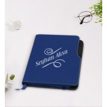 BK Gift Kişiye Özel Isimli Lacivert Termo Deri Defter-5