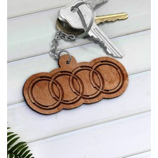 BK Gift Audi Logolu Ahşap Anahtarlık-2