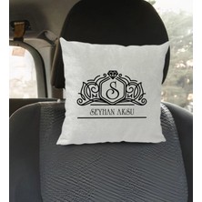BK Gift Kişiye Özel Isimli Kare Araç Koltuk Yastığı-13