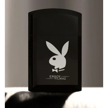 BK Gift Kişiye Özel Playboy Siyah Metal Çakmak - 1
