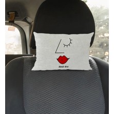 BK Gift Kişiye Özel Isimli Picasso Kadın Figürlü Dikdörtgen Araç Koltuk Yastığı-1