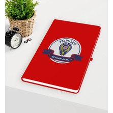 BK Gift Kişiye Özel Komiser Temalı Kırmızı Defter - 1