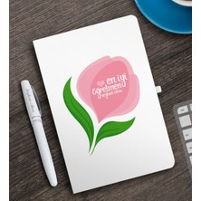 BK Gift Kişiye Özel En Iyi Öğretmen Beyaz Defter ve Kalem Hediye Seti-14
