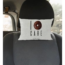 BK Gift Kişiye Özel Isimli Don't Care Tasarımlı Dikdörtgen Araç Koltuk Yastığı-1