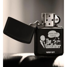 BK Gift Kişiye Özel Babaların Babası Siyah Benzinli Metal Çakmak-3