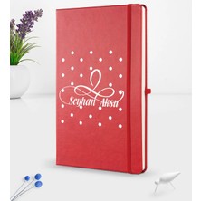 BK Gift Kişiye Özel Isimli Kırmızı Termo Deri Defter 16X24CM Model 4