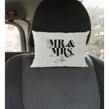 BK Gift Kişiye Özel Isimli Erkek ve Kadın Tasarımlı Dikdörtgen Araç Koltuk Yastığı-1