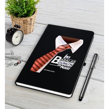 BK Gift Kişiye Özel Ilk Babalar Günün Kutlu Olsun Siyah Defter Kalem Seti-4