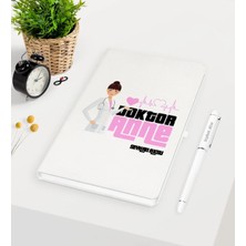 BK Gift Kişiye Özel Doktor Anne Beyaz Defter Kalem Seti