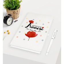 BK Gift Kişiye Özel Dünyanın En Iyi Annesi Beyaz Defter Kalem Seti - 10