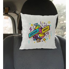BK Gift Kişiye Özel Isimli Kare Araç Koltuk Yastığı-66