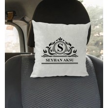 BK Gift Kişiye Özel Isimli Kare Araç Koltuk Yastığı-12