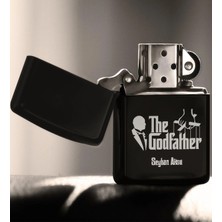 BK Gift Kişiye Özel The Godfather Siyah Benzinli Metal Çakmak