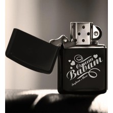BK Gift Kişiye Özel Canım Babam Siyah Benzinli Metal Çakmak-7