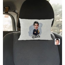 BK Gift Kişiye Özel Isimli Erkek Avukat Karikatürlü Dikdörtgen Araç Koltuk Yastığı-1