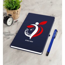 BK Gift Kişiye Özel Eczacı Lacivert Defter Kalem Seti-4