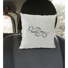 BK Gift Kişiye Özel Isimli Kare Araç Koltuk Yastığı-3