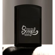 BK Gift Kişiye Özel Sosyal Içici Siyah Metal Çakmak - 2