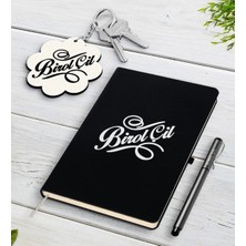 BK Gift Kişiye Özel Isimli Siyah Defter Kalem ve Anahtarlık Hediye Seti-5