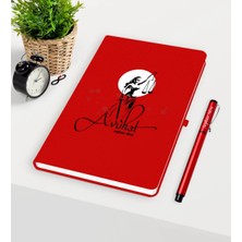 BK Gift Kişiye Özel Avukat Temalı Kırmızı Defter Kalem Seti - 10