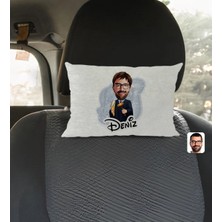 BK Gift Kişiye Özel Isimli Erkek Hakim Karikatürlü Dikdörtgen Araç Koltuk Yastığı-1