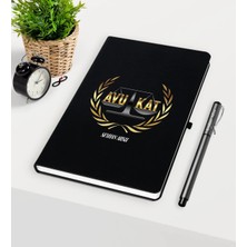 BK Gift Kişiye Özel Avukat Temalı Siyah Defter Kalem Seti - 1