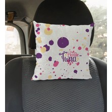 BK Gift Kişiye Özel Isimli Kare Araç Koltuk Yastığı-68