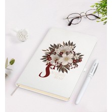 BK Gift Kişiye Özel Kadınlar Günü Tasarımlı Beyaz Defter Kalem Seti-17