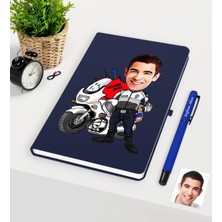 BK Gift Kişiye Özel Bay Yunus Polis Karikatürlü Lacivert Defter Kalem Seti