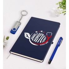 BK Gift Kişiye Özel Doktor Temalı Lacivert Defter Kalem 32GB USB Bellek Hediye Seti-10
