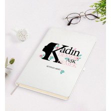 BK Gift Kişiye Özel Kadınlar Günü Aşk Tasarımlı Beyaz Defter-2