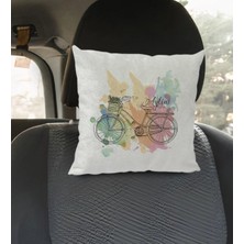 BK Gift Kişiye Özel Isimli Nostaljik Tasarımlı Kare Araç Koltuk Yastığı-1