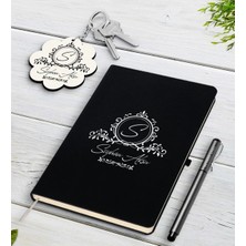 BK Gift Kişiye Özel Isimli Siyah Defter Kalem ve Anahtarlık Hediye Seti-11