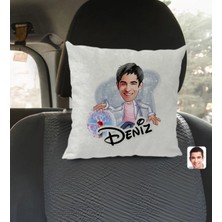 BK Gift Kişiye Özel Isimli Erkek Elektrik Mühendisi Karikatürlü Kare Araç Koltuk Yastığı-1
