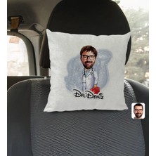 BK Gift Kişiye Özel Isimli Erkek Acil Tıp Teknisyeni Karikatürlü Kare Araç Koltuk Yastığı-1