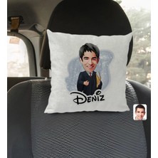 BK Gift Kişiye Özel Isimli Erkek Avukat Karikatürlü Kare Araç Koltuk Yastığı-1
